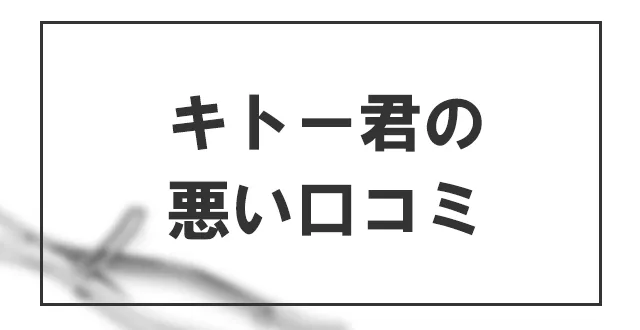 キトー君の悪い口コミ・評判を紹介